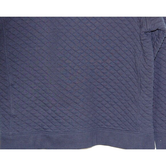 Eddie Bauer Mens Size L Blue Quilted Mock Neck Henley Pullover Sweater Jacket - Picture 5 of 6